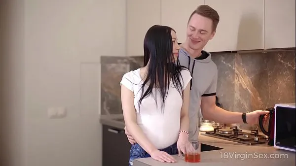 Show 18 Virgin Sex - Sweet brunette surrenders to her excited boyfriend in kitchen total Movies