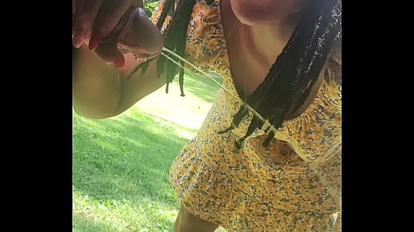 Show Outside hiding under porch peeing licking my fingers then sucking my masters cock total Movies