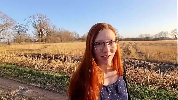 Redhead young woman undresses outside for the first time کل موویز دکھائیں